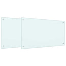 vidaXL Konyhai hátfal 2 pcs Fehér 90 x 50 cm edzett üveg