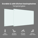 vidaXL Konyhai hátfal 2 pcs Fehér 90 x 60 cm edzett üveg