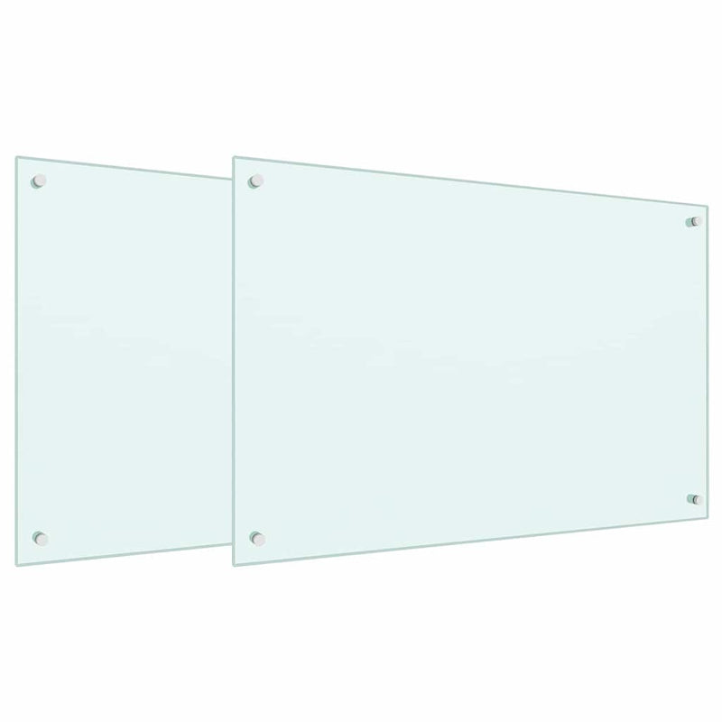 vidaXL Konyhai splashback 2 pcs Fehér 90 x 60 cm edzett üveg