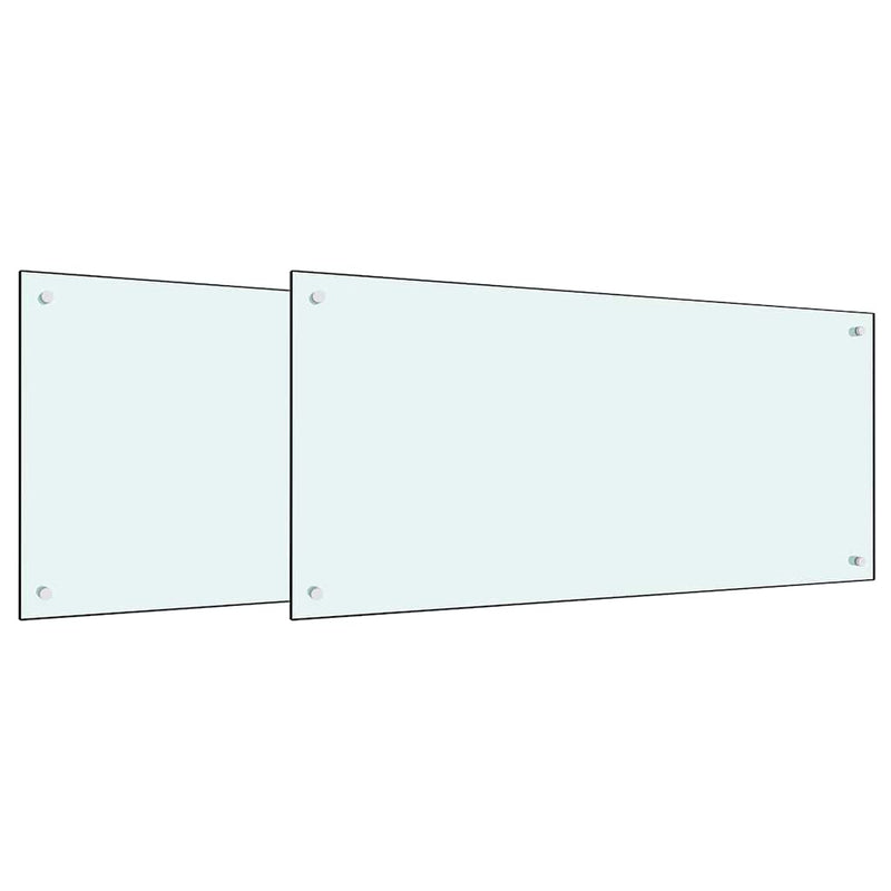 vidaXL Konyhai splashback 2 pcs Fehér 100 x 50 cm edzett üveg