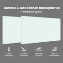 vidaXL Konyhai hátfal 2 pcs Fehér 100 x 60 cm edzett üveg