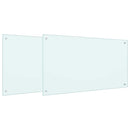 vidaXL Konyhai splashback 2 pcs Fehér 100 x 60 cm edzett üveg