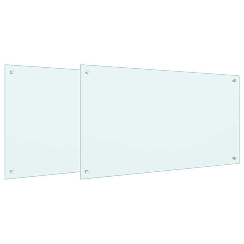 vidaXL Konyhai splashback 2 pcs Fehér 100 x 60 cm edzett üveg