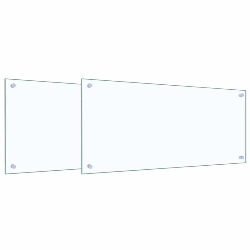 vidaXL Konyhai splashback 2 pcs Átlátszó 90 x 40 cm edzett üveg
