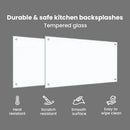vidaXL Konyhai hátfal 2 pcs Átlátszó 90 x 50 cm edzett üveg