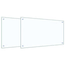 vidaXL Konyhai splashback 2 pcs Átlátszó 90 x 50 cm edzett üveg