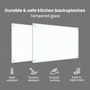 vidaXL Konyhai hátfal 2 pcs Átlátszó 90 x 60 cm edzett üveg