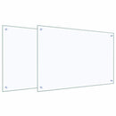 vidaXL Konyhai splashback 2 pcs Átlátszó 90 x 60 cm edzett üveg