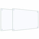vidaXL Konyhai hátfal 2 pcs Átlátszó 90 x 60 cm edzett üveg