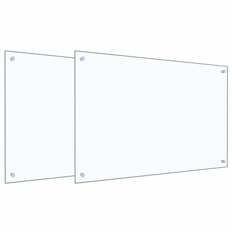 vidaXL Konyhai splashback 2 pcs Átlátszó 90 x 60 cm edzett üveg