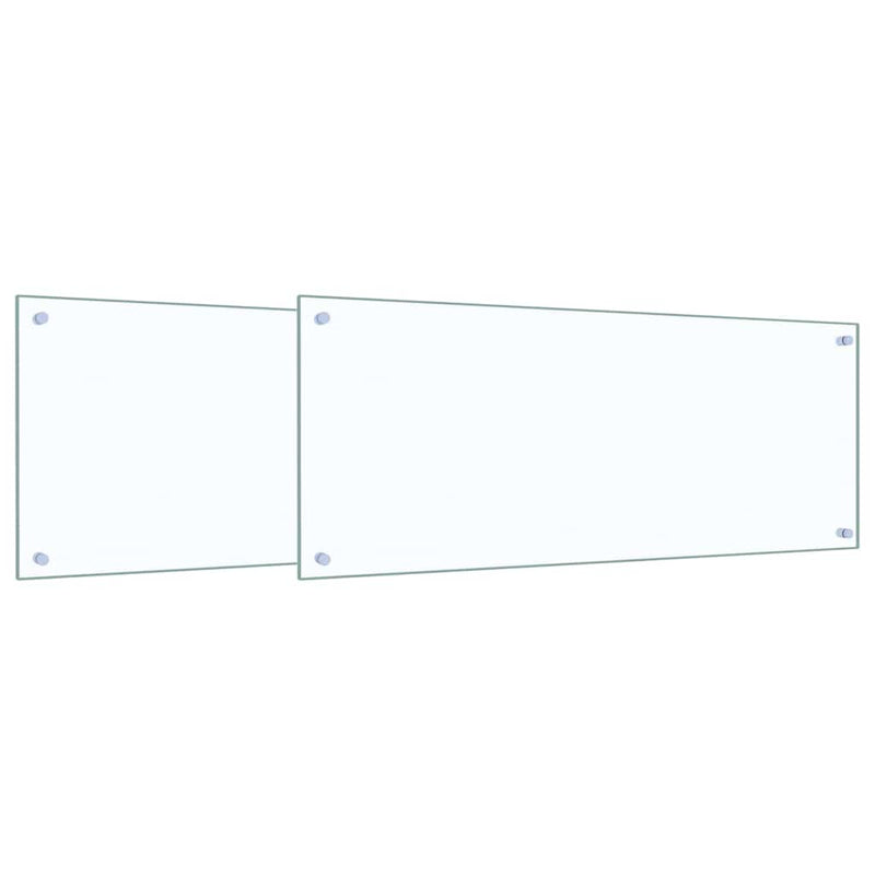 vidaXL Konyhai splashback 2 pcs Átlátszó 100 x 40 cm edzett üveg