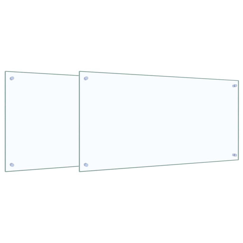 vidaXL Konyhai splashback 2 pcs Átlátszó 100 x 50 cm edzett üveg