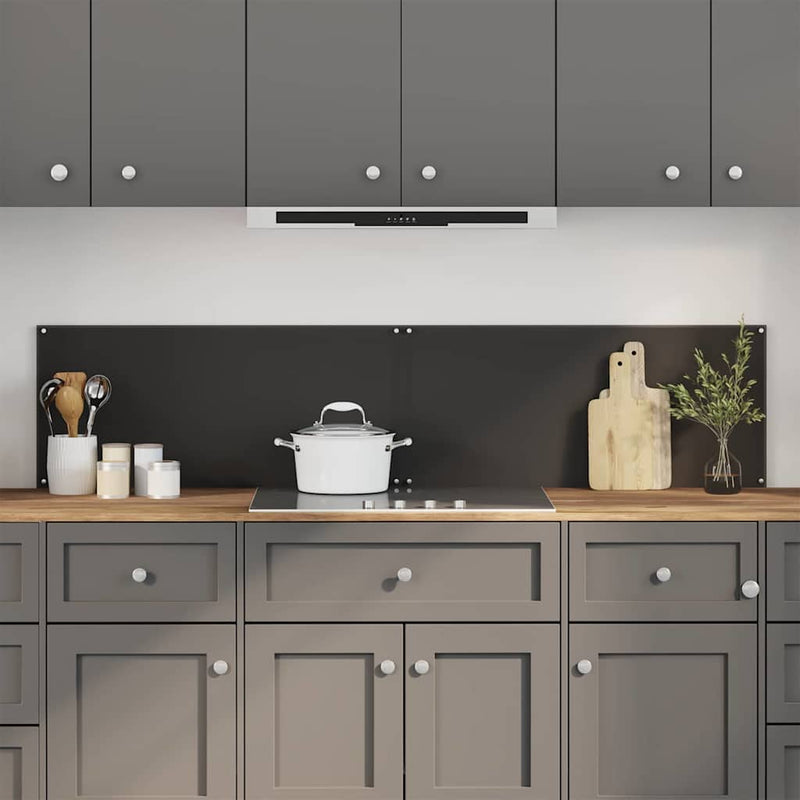 vidaXL Konyhai splashback 2 pcs Fekete 90 x 40 cm edzett üveg