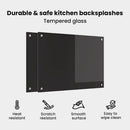 vidaXL Konyhai hátfal 2 pcs Fekete 90 x 40 cm edzett üveg