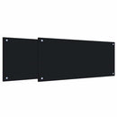 vidaXL Konyhai splashback 2 pcs Fekete 90 x 40 cm edzett üveg