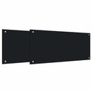 vidaXL Konyhai hátfal 2 pcs Fekete 90 x 40 cm edzett üveg