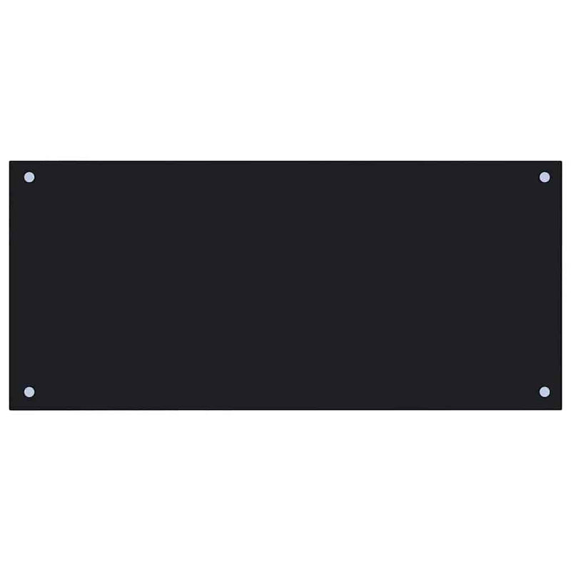vidaXL Konyhai splashback 2 pcs Fekete 90 x 40 cm edzett üveg