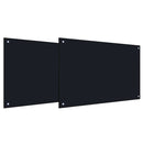 vidaXL Konyhai splashback 2 pcs Fekete 90 x 50 cm edzett üveg