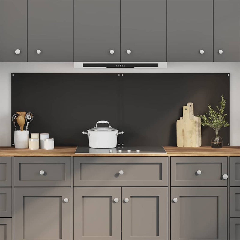 vidaXL Konyhai splashback 2 pcs Fekete 90 x 60 cm edzett üveg