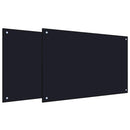 vidaXL Konyhai hátfal 2 pcs Fekete 90 x 60 cm edzett üveg