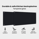 vidaXL Konyhai hátfal 2 pcs Fekete 100 x 50 cm edzett üveg
