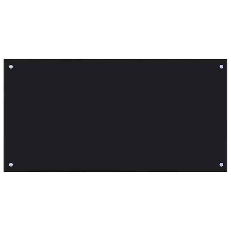vidaXL Konyhai splashback 2 pcs Fekete 100 x 50 cm edzett üveg