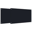 vidaXL Konyhai splashback 2 pcs Fekete 100 x 60 cm edzett üveg