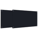 vidaXL Konyhai hátfal 2 pcs Fekete 100 x 60 cm edzett üveg