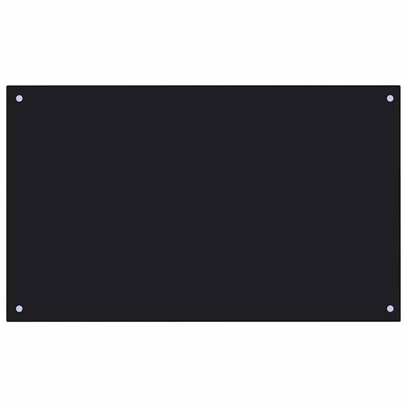 vidaXL Konyhai splashback 2 pcs Fekete 100 x 60 cm edzett üveg