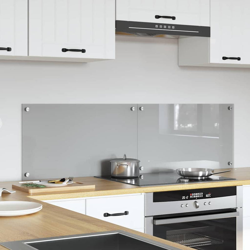 vidaXL Konyhai splashback 2 pcs Világosszürke 70 x 40 cm edzett üveg