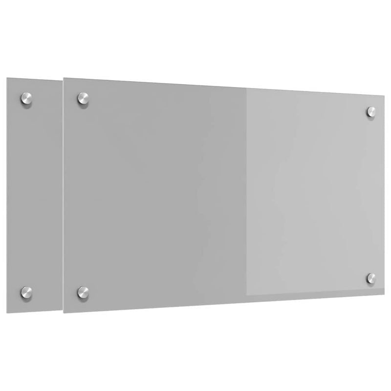 vidaXL Konyhai splashback 2 pcs Világosszürke 70 x 40 cm edzett üveg
