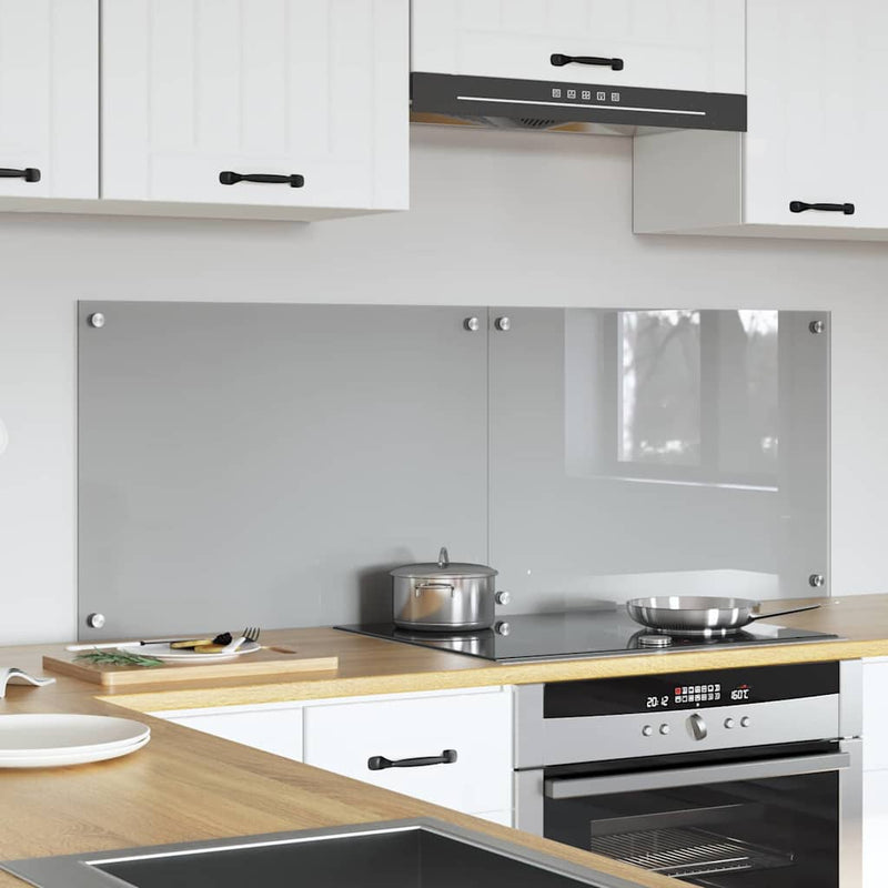 vidaXL Konyhai splashback 2 pcs Világosszürke 70 x 50 cm edzett üveg