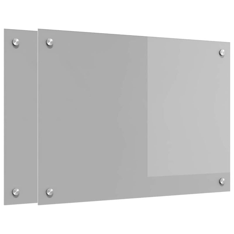 vidaXL Konyhai splashback 2 pcs Világosszürke 70 x 50 cm edzett üveg
