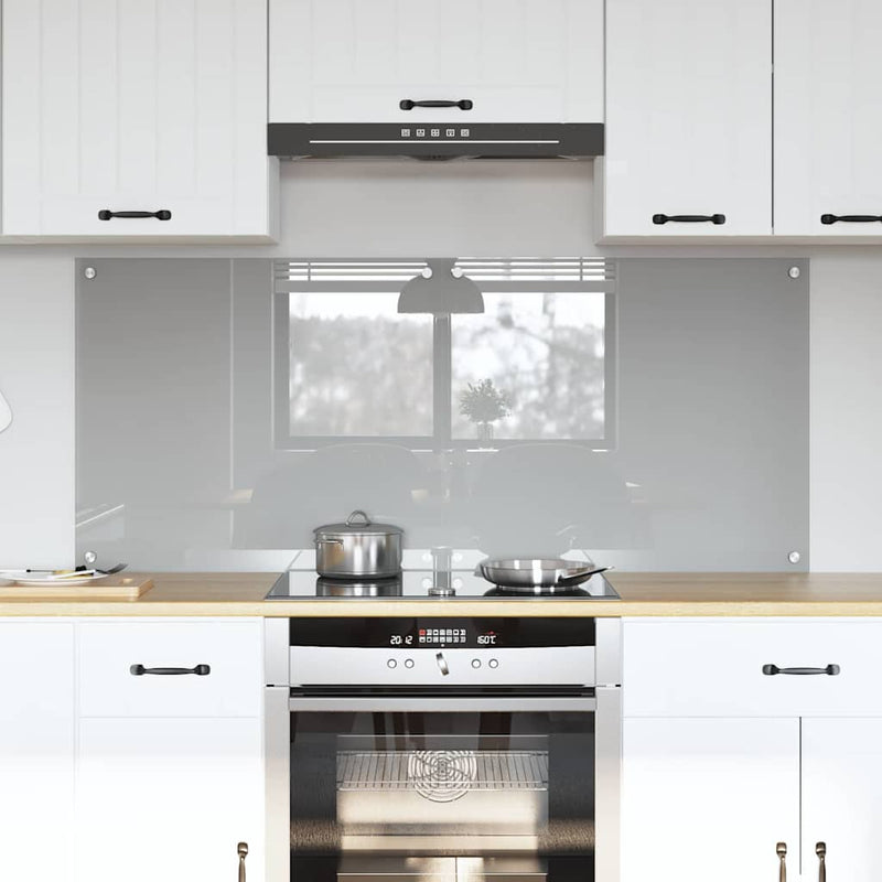 vidaXL Konyhai splashback 2 pcs Világosszürke 70 x 60 cm edzett üveg