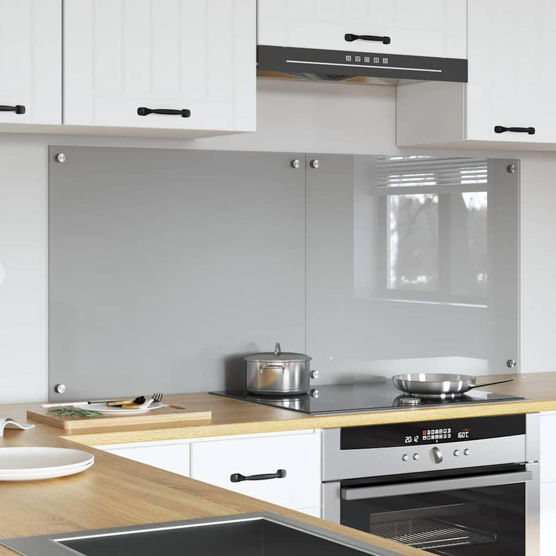 vidaXL Konyhai splashback 2 pcs Világosszürke 70 x 60 cm edzett üveg