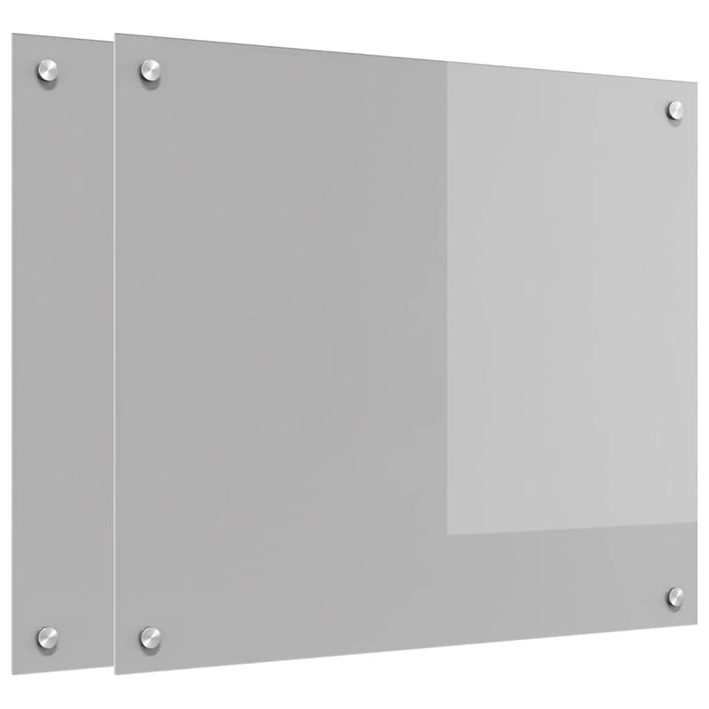 vidaXL Konyhai splashback 2 pcs Világosszürke 70 x 60 cm edzett üveg