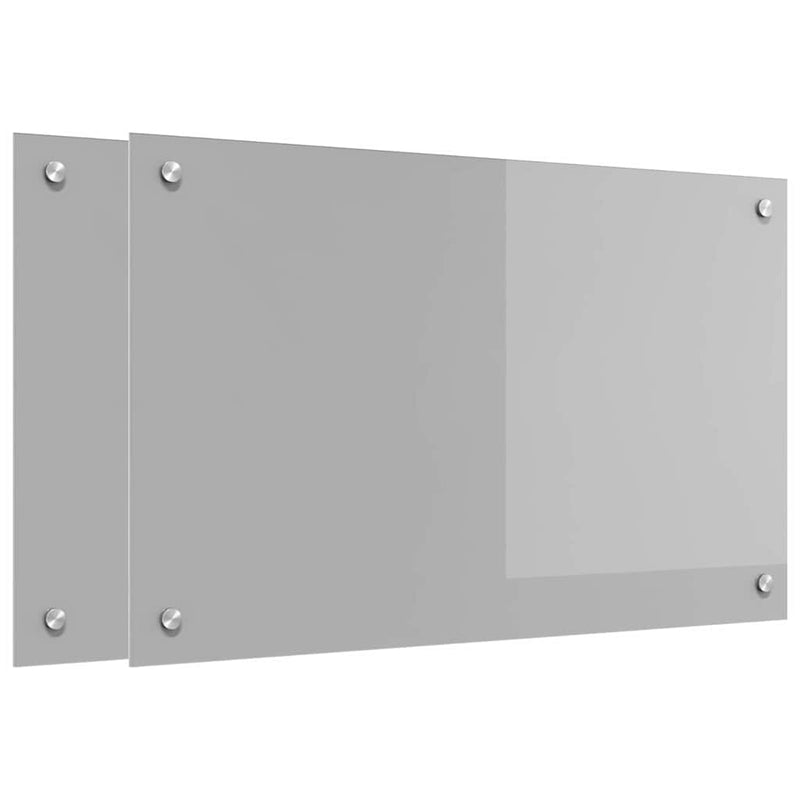 vidaXL Konyhai splashback 2 pcs Világosszürke 80 x 50 cm edzett üveg