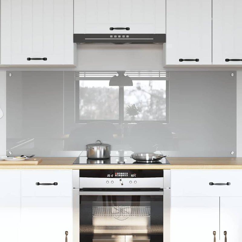 vidaXL Konyhai splashback 2 pcs Világosszürke 80 x 60 cm edzett üveg