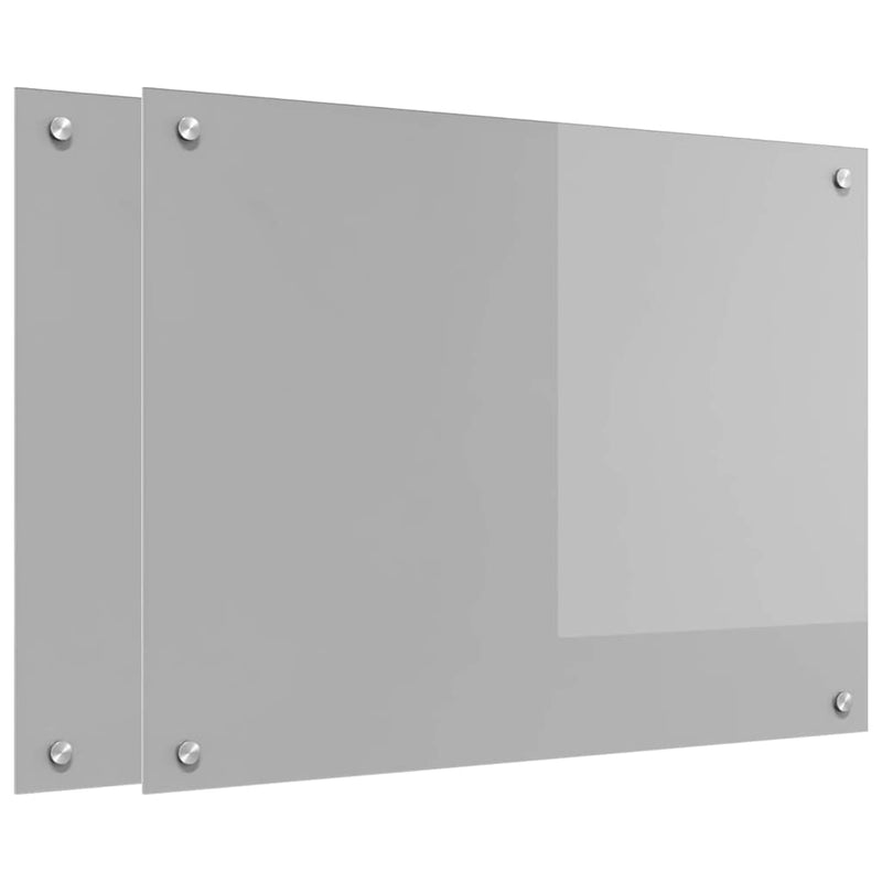 vidaXL Konyhai splashback 2 pcs Világosszürke 80 x 60 cm edzett üveg