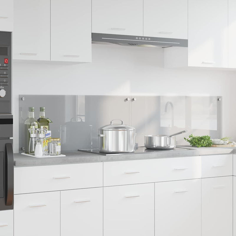 vidaXL Konyhai splashback 2 pcs Világosszürke 90 x 40 cm edzett üveg