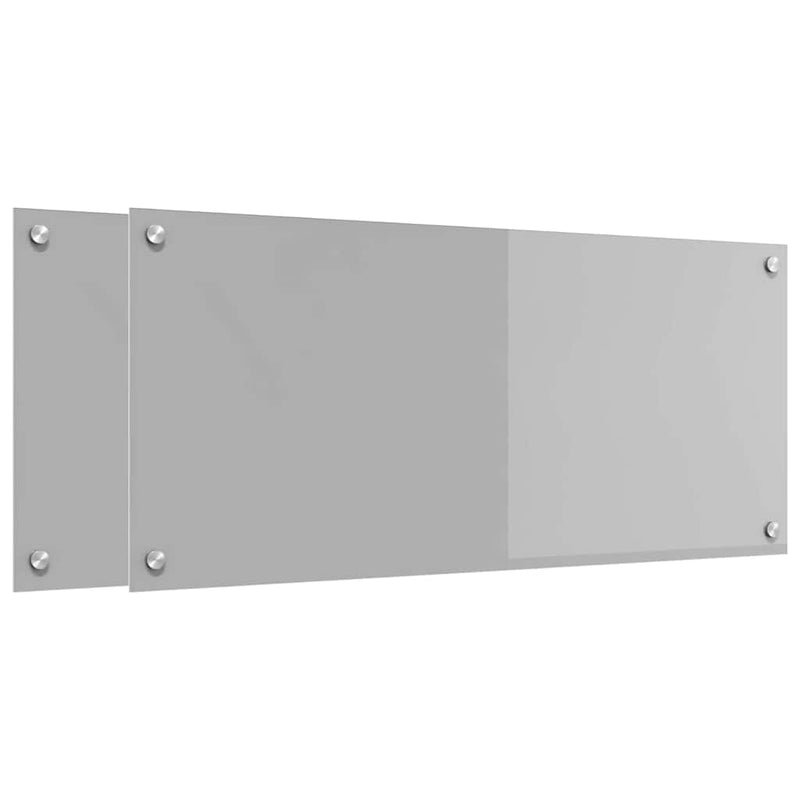 vidaXL Konyhai splashback 2 pcs Világosszürke 90 x 40 cm edzett üveg