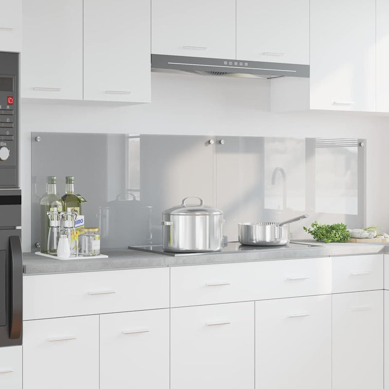 vidaXL Konyhai splashback 2 pcs Világosszürke 90 x 50 cm edzett üveg