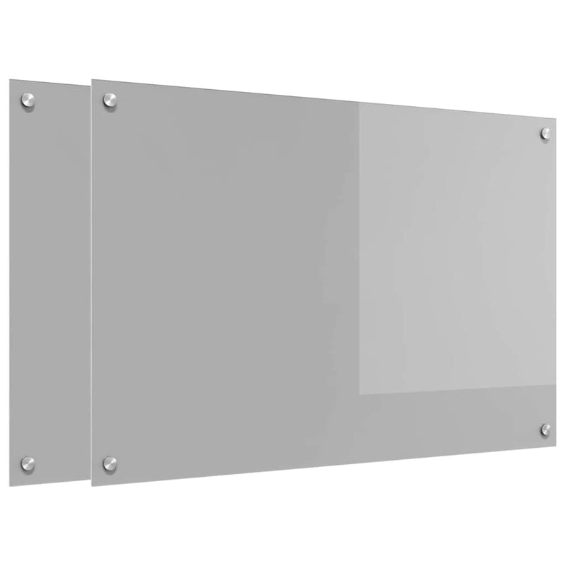 vidaXL Konyhai splashback 2 pcs Világosszürke 90 x 60 cm edzett üveg
