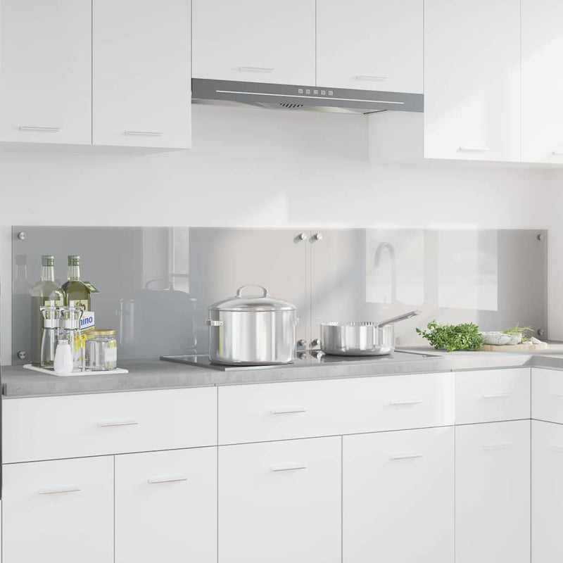vidaXL Konyhai splashback 2 pcs Világosszürke 100 x 40 cm edzett üveg