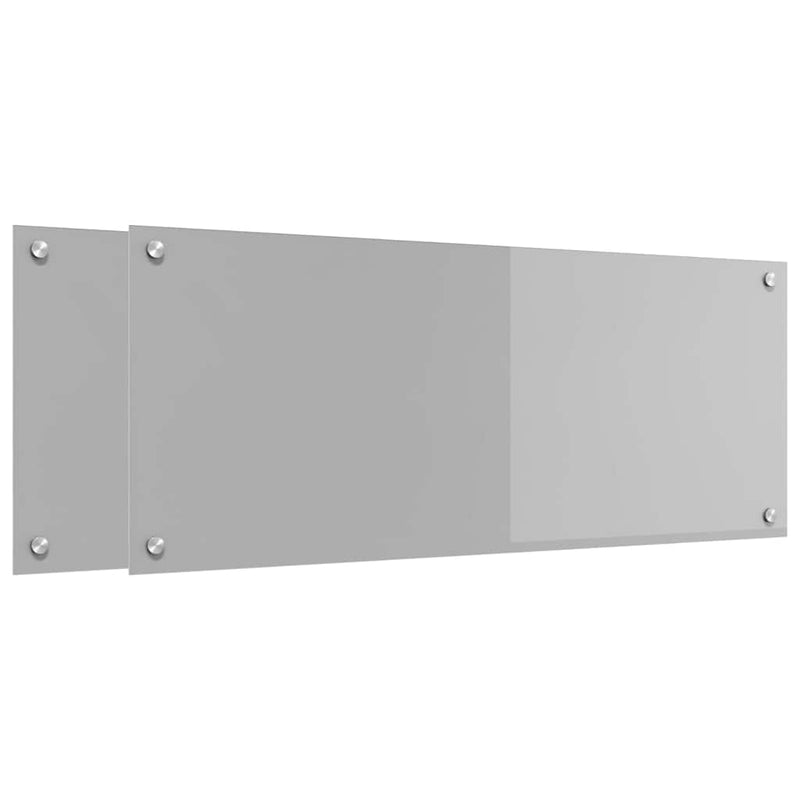 vidaXL Konyhai splashback 2 pcs Világosszürke 100 x 40 cm edzett üveg