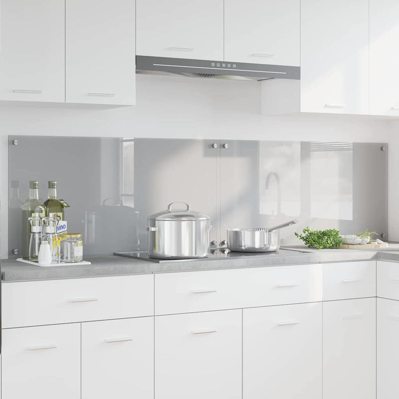 vidaXL Konyhai splashback 2 pcs Világosszürke 100 x 50 cm edzett üveg