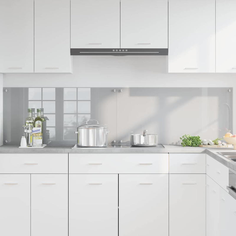 vidaXL Konyhai splashback 2 pcs Világosszürke 100 x 50 cm edzett üveg