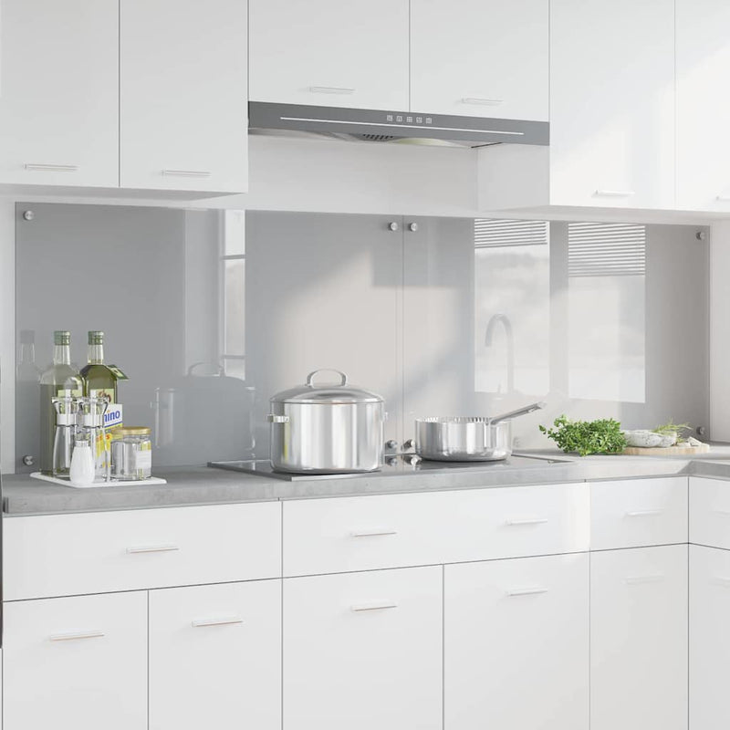 vidaXL Konyhai splashback 2 pcs Világosszürke 100 x 60 cm edzett üveg