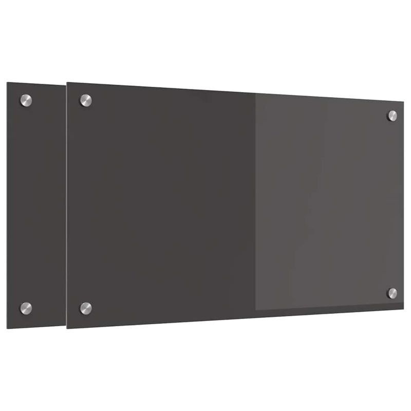 vidaXL Konyhai splashback 2 pcs Sötétszürke 70 x 40 cm edzett üveg