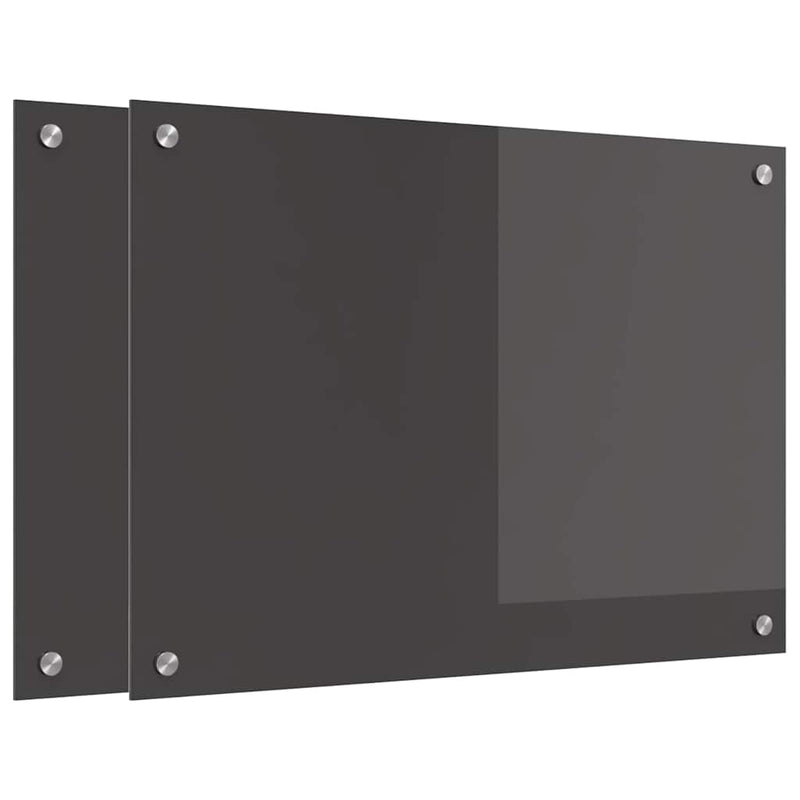 vidaXL Konyhai splashback 2 pcs Sötétszürke 70 x 50 cm edzett üveg